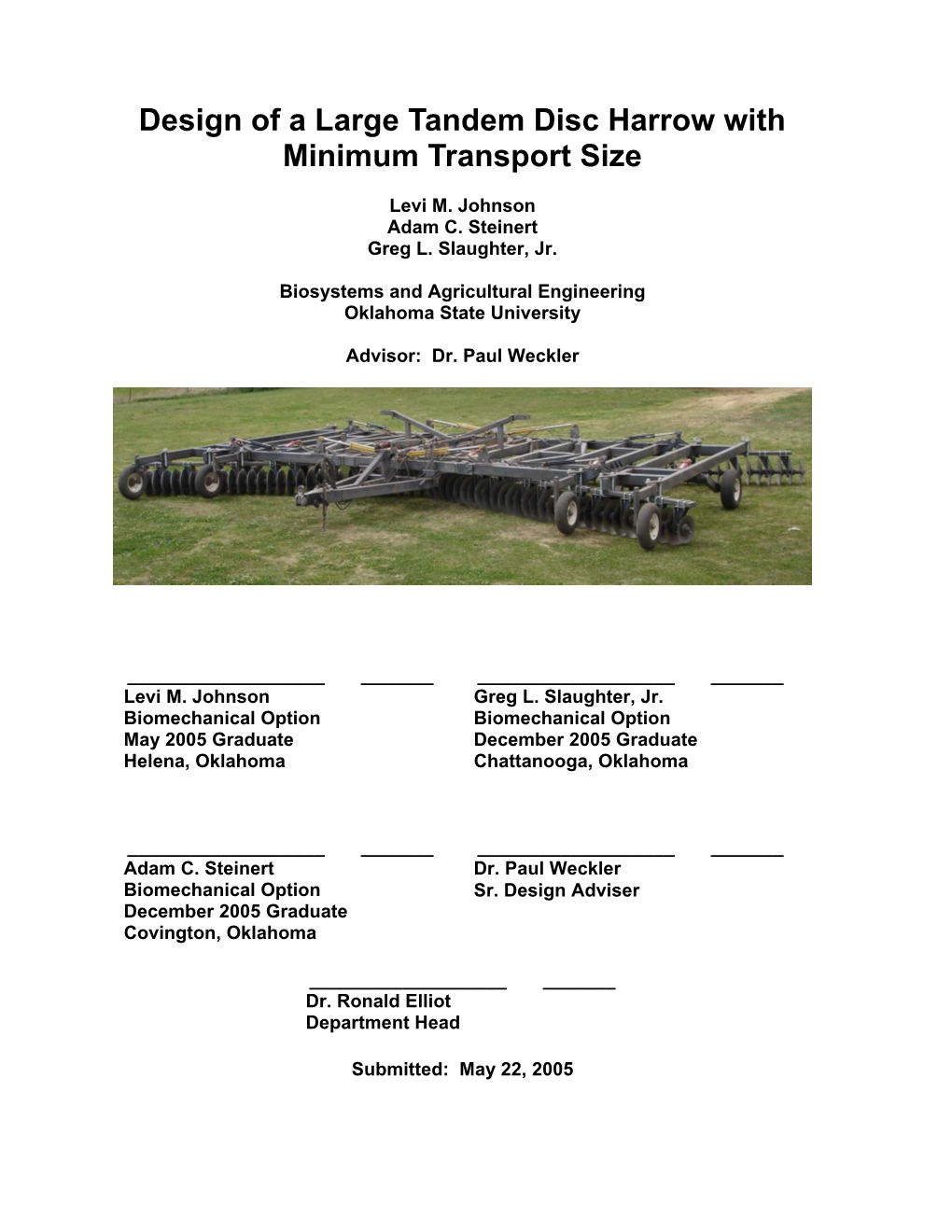 Disc Harrow with Minimum Transport Size