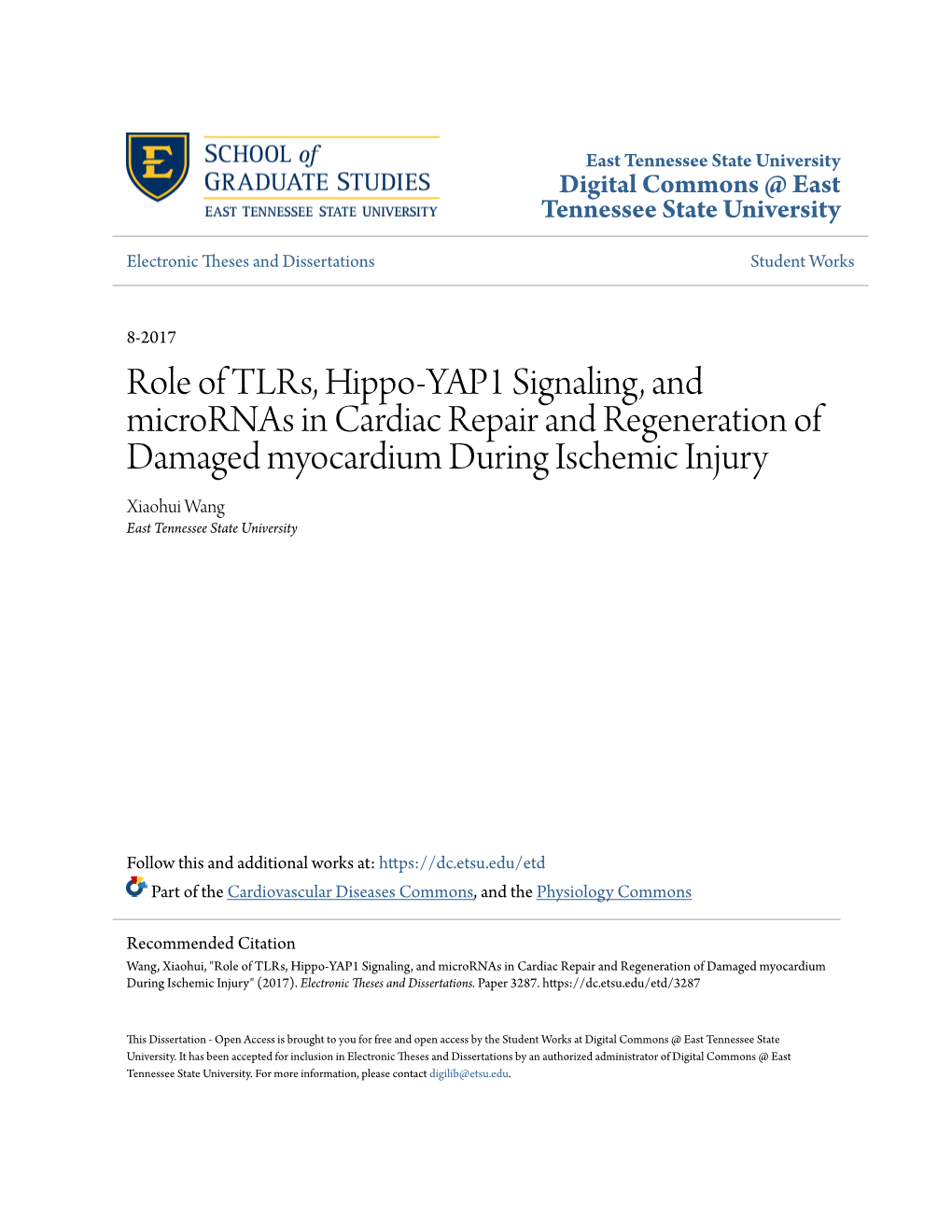 Role of Tlrs, Hippo-YAP1 Signaling, and Micrornas in Cardiac Repair and Regeneration of Damaged Myocardium During Ischemic Injur