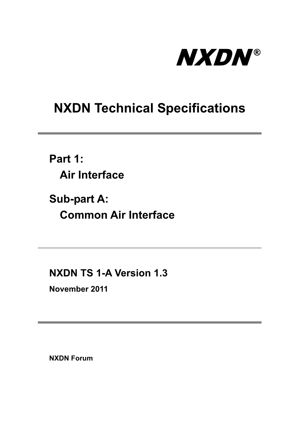 NXDN Technical Specifications