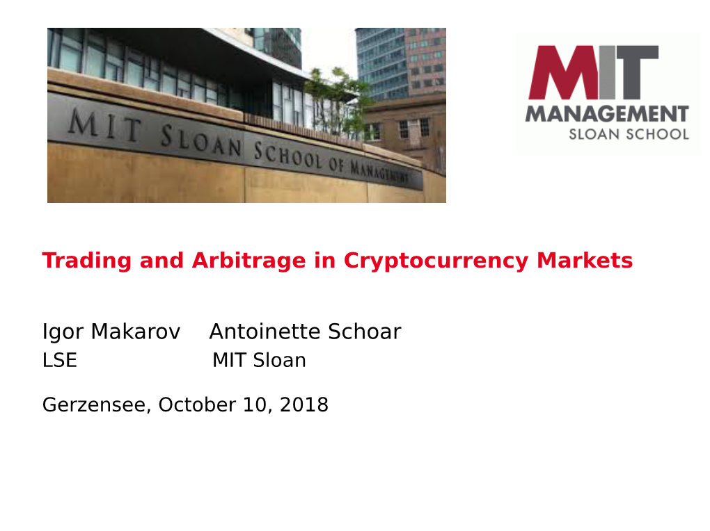 Trading and Arbitrage in Cryptocurrency Markets