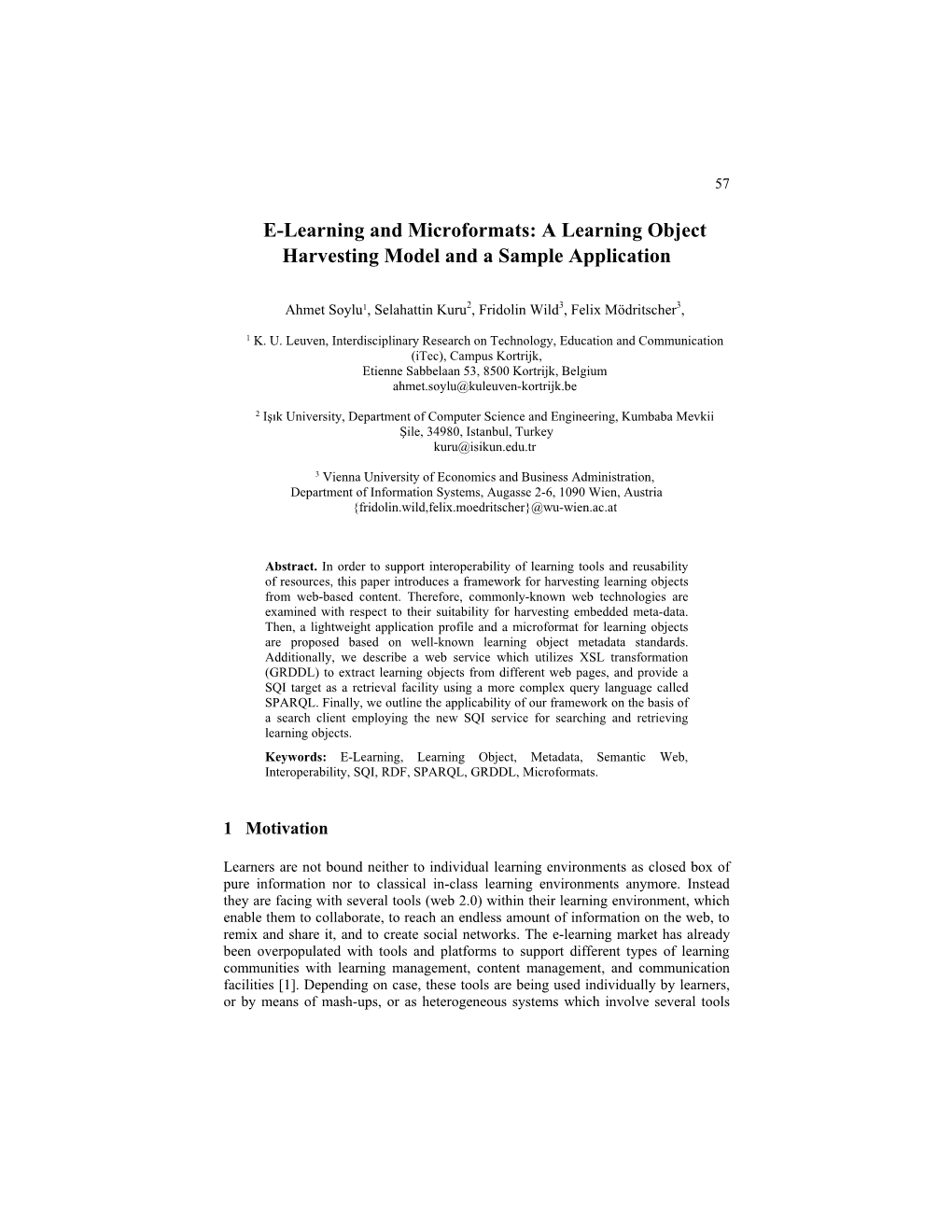 E-Learning and Microformats: a Learning Object Harvesting Model and a Sample Application