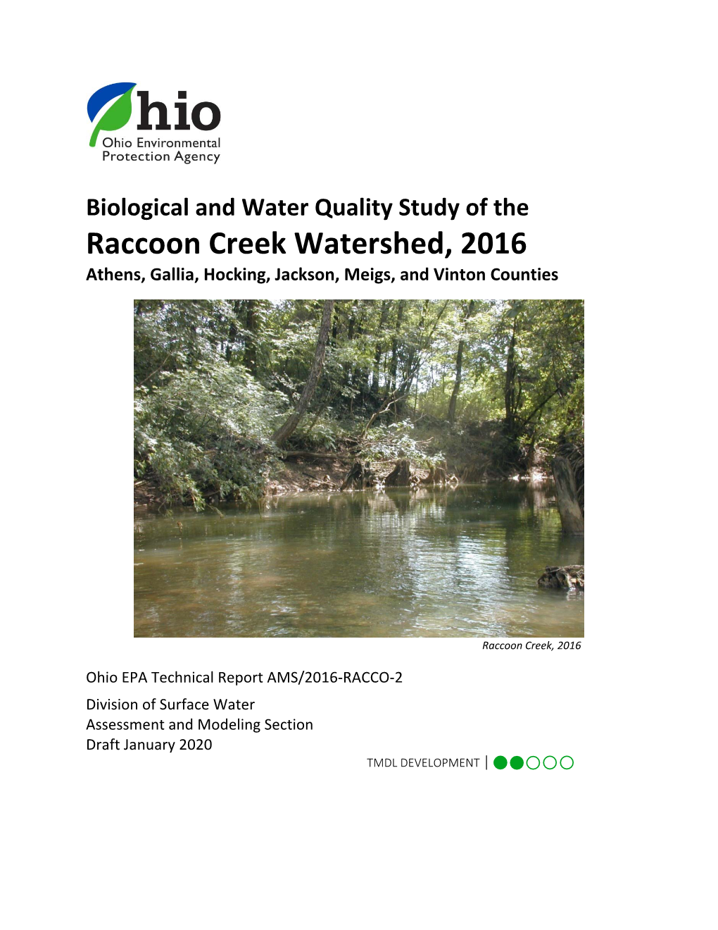 Raccoon Creek Watershed, 2016 Athens, Gallia, Hocking, Jackson, Meigs, and Vinton Counties