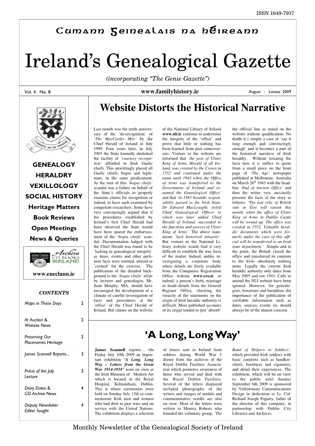 Ireland's Genealogical Gazette \(August-L\372Nasa 2009\).Pub