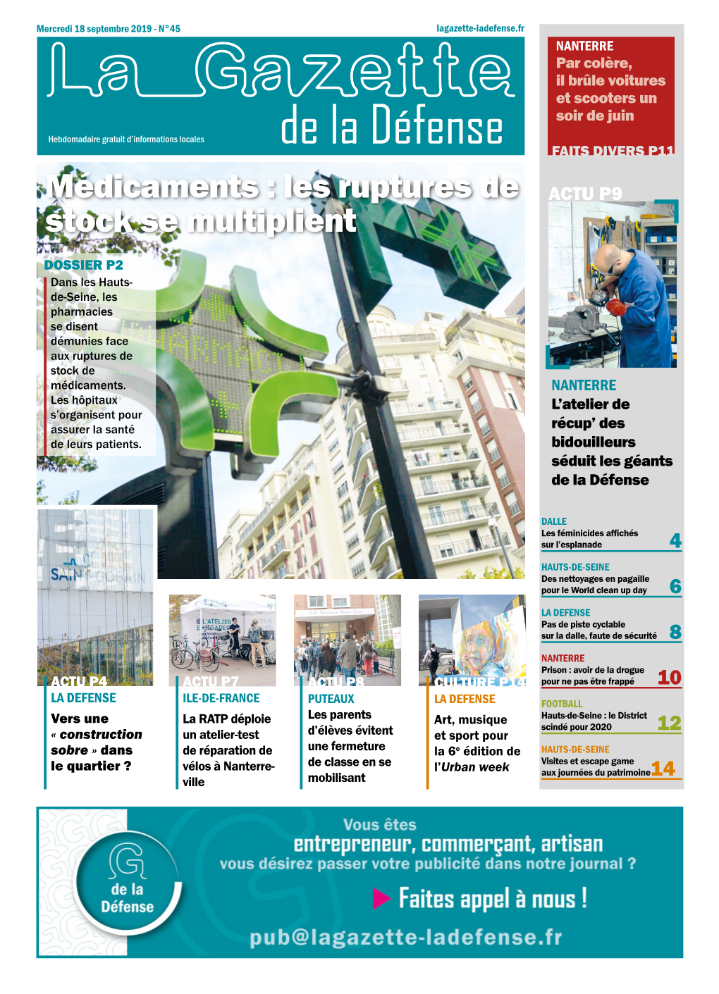 NANTERRE Par Colère, Il Brûle Voitures La Gazette Et Scooters Un Soir De Juin Hebdomadaire Gratuit D’Informations Locales De La Défense FAITS DIVERS P11