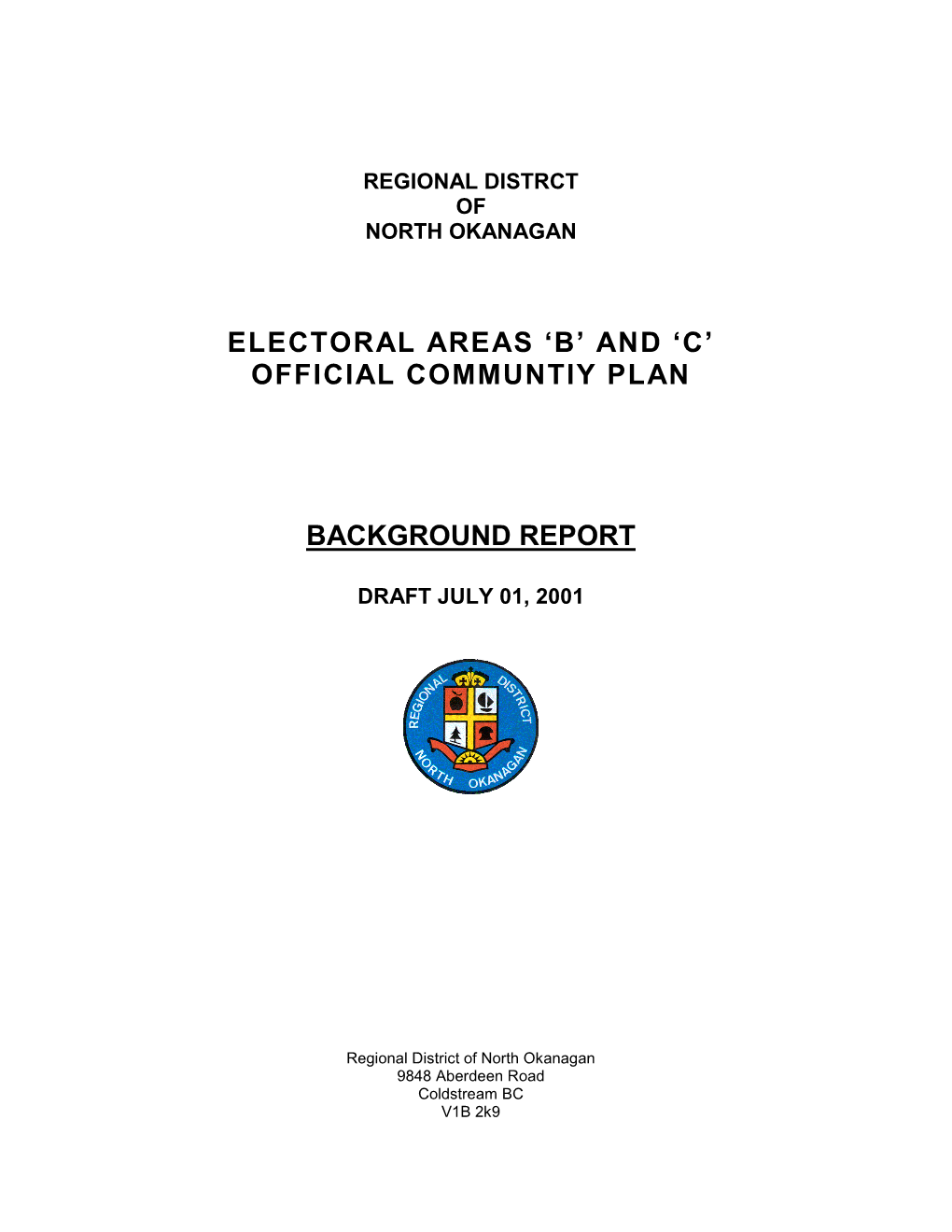 Electoral Areas ‘B’ and ‘C’ Official Communtiy Plan