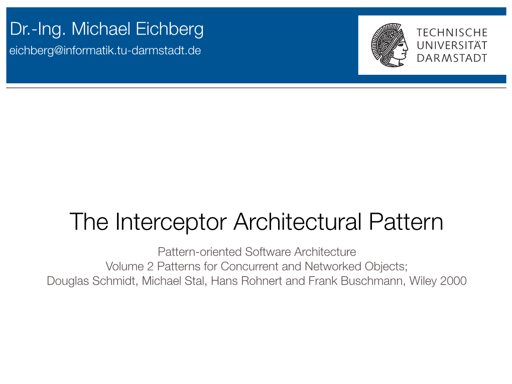 The Interceptor Architectural Pattern