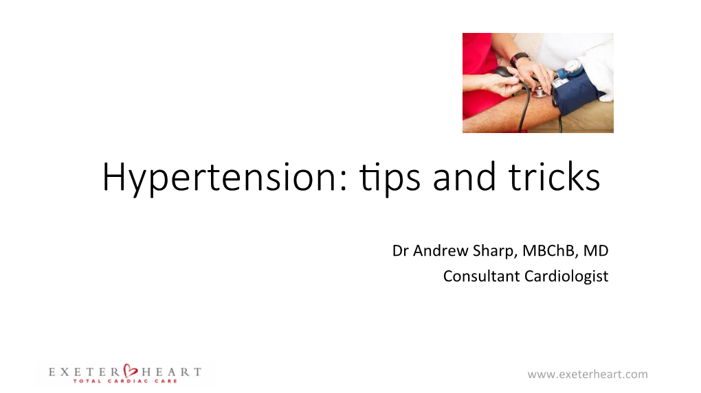 Hypertension: �Ps and Tricks