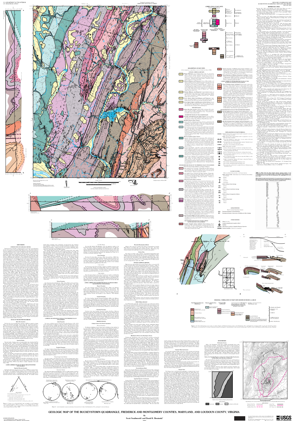 Geologic Map of the Buckeystown Quadrangle, Frederick and Montgomery Counties, Maryland, and Loudoun County, Virginia