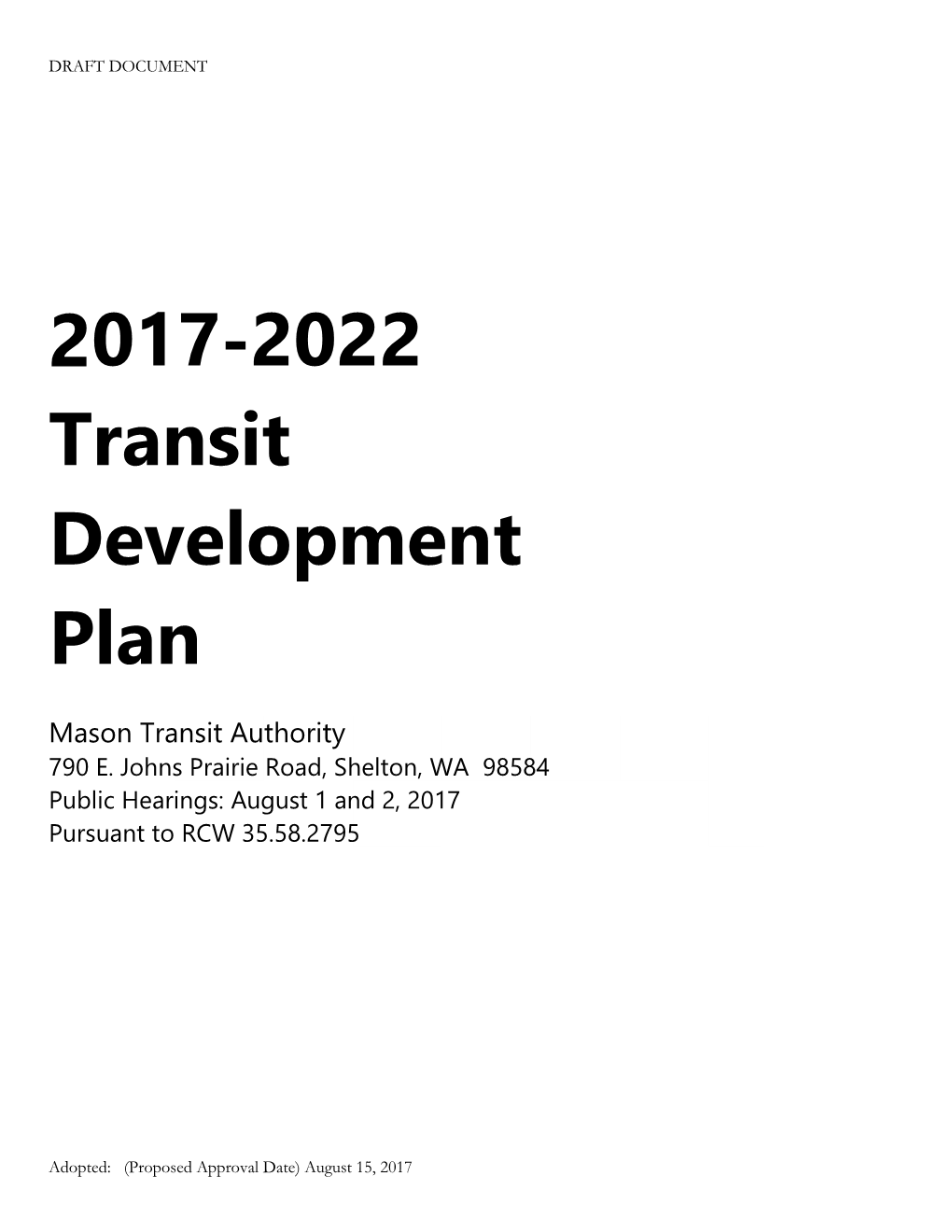 2017-2022 Transit Development Plan