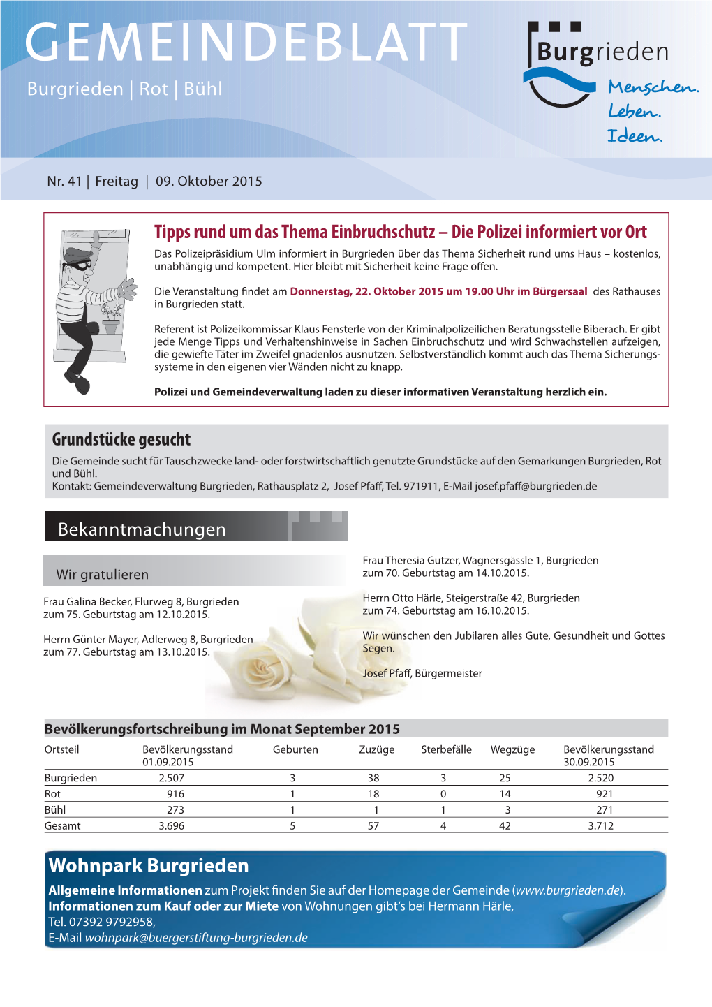 Wohnpark Burgrieden Allgemeine Informationen Zum Projekt I Nden Sie Auf Der Homepage Der Gemeinde (