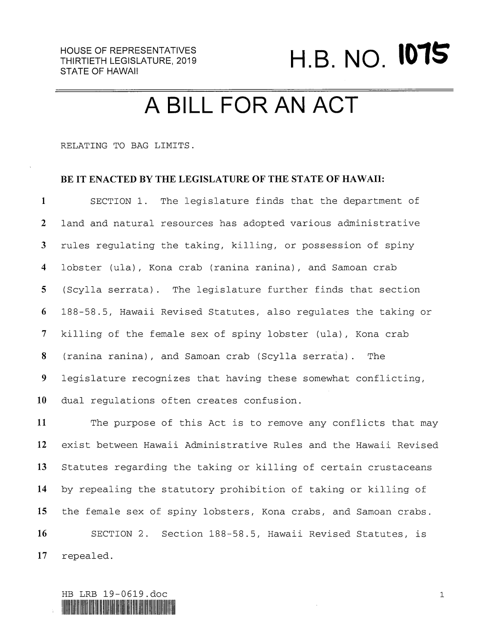 A Bill for an Act