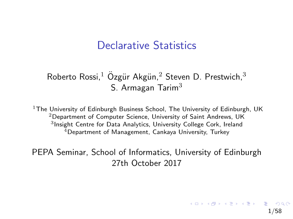 Declarative Statistics