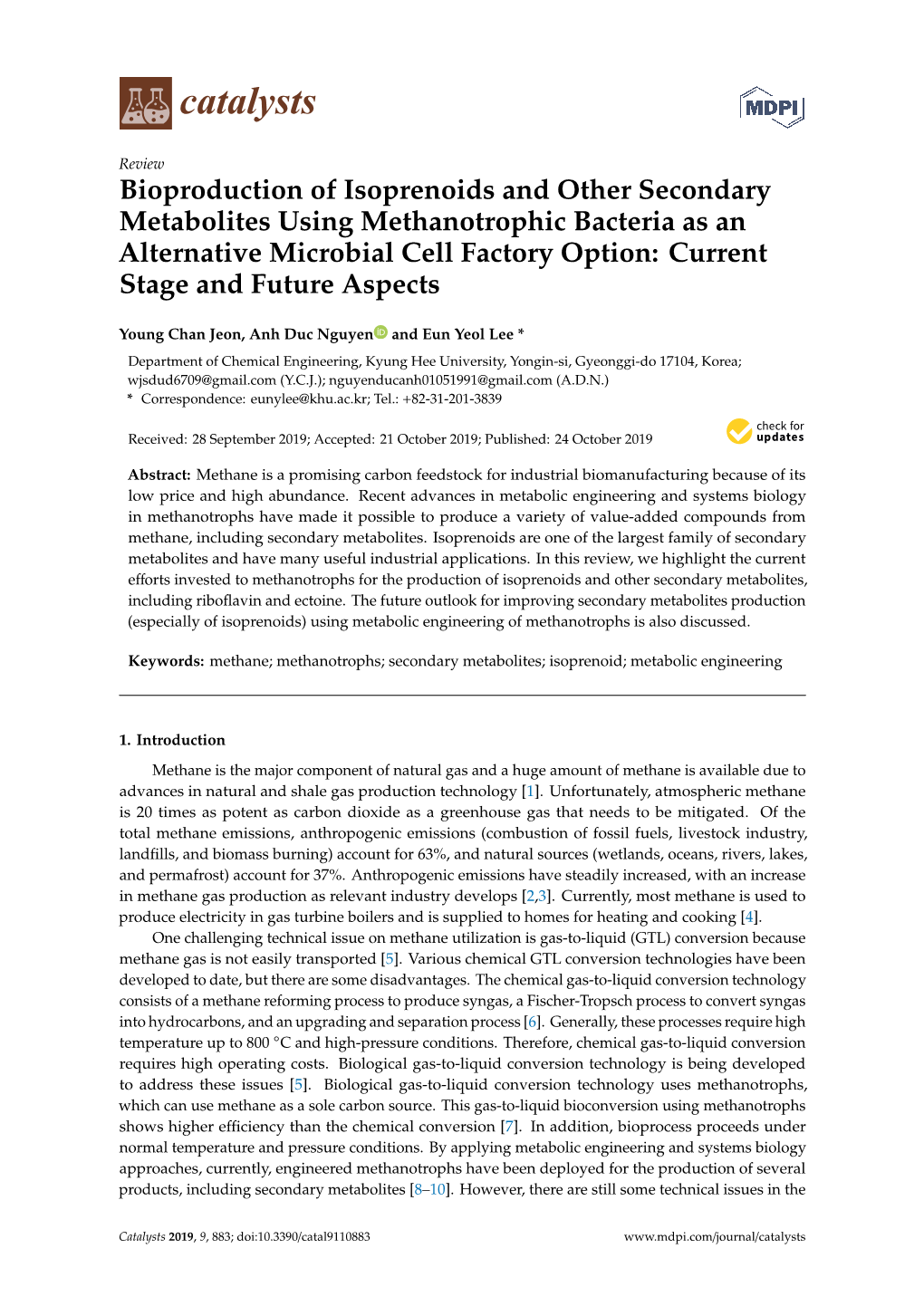 Bioproduction of Isoprenoids and Other Secondary Metabolites Using