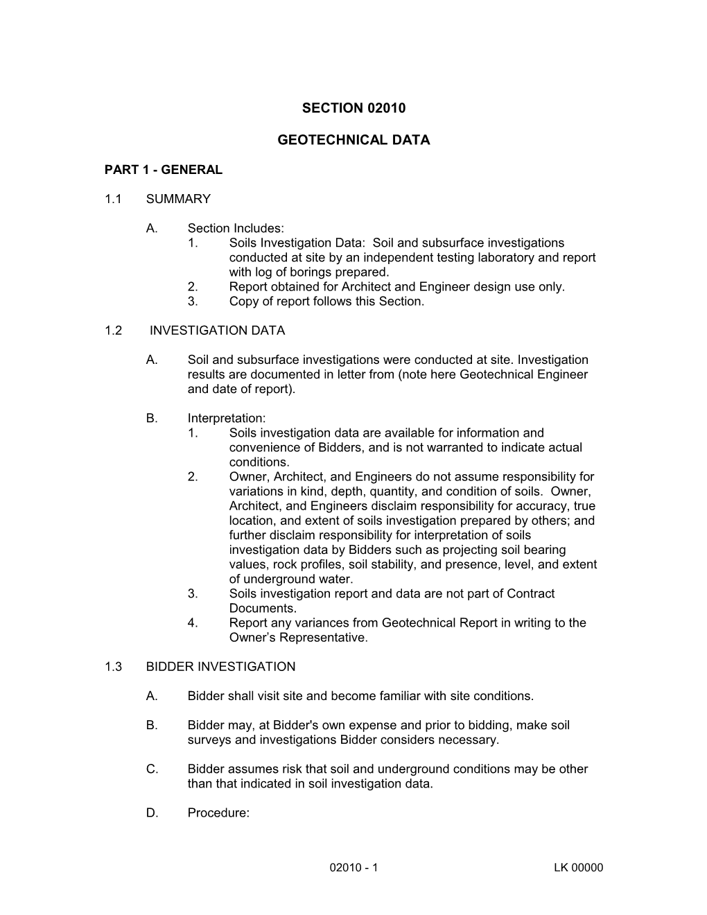 Geotechnical Data