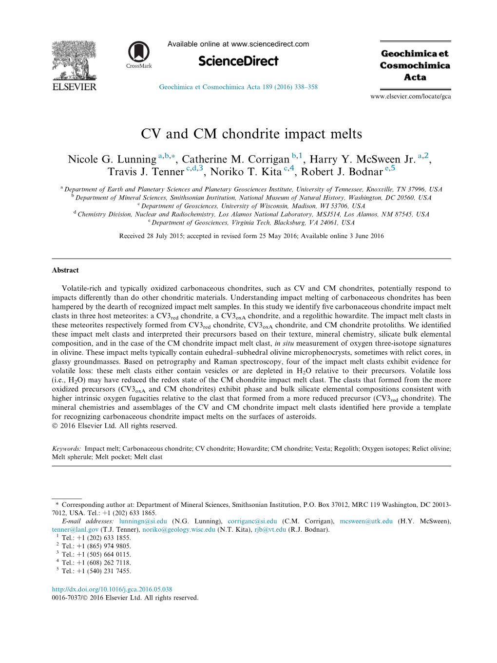 CV and CM Chondrite Impact Melts