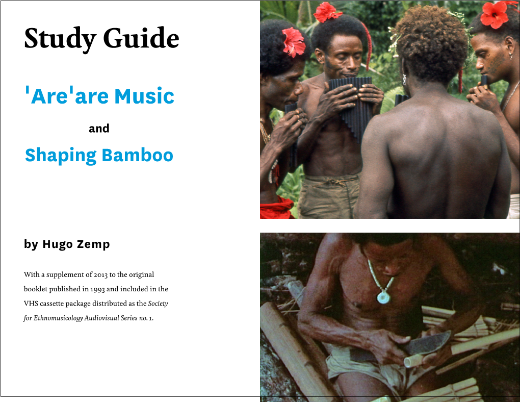 'Are'are Music and Shaping Bamboo Study Guide by Hugo Zemp