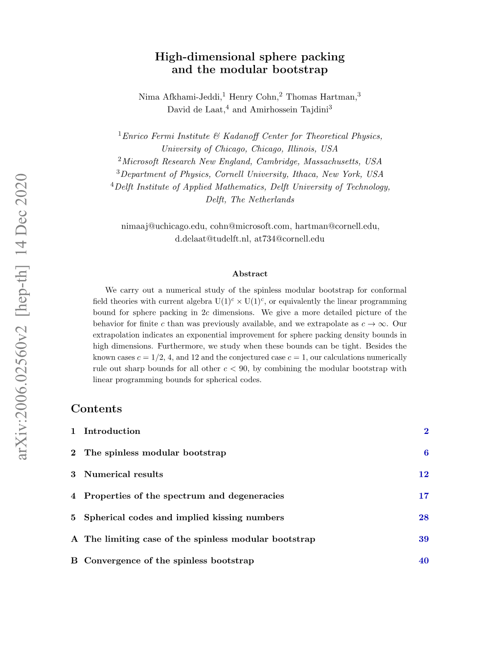 High-Dimensional Sphere Packing and the Modular Bootstrap