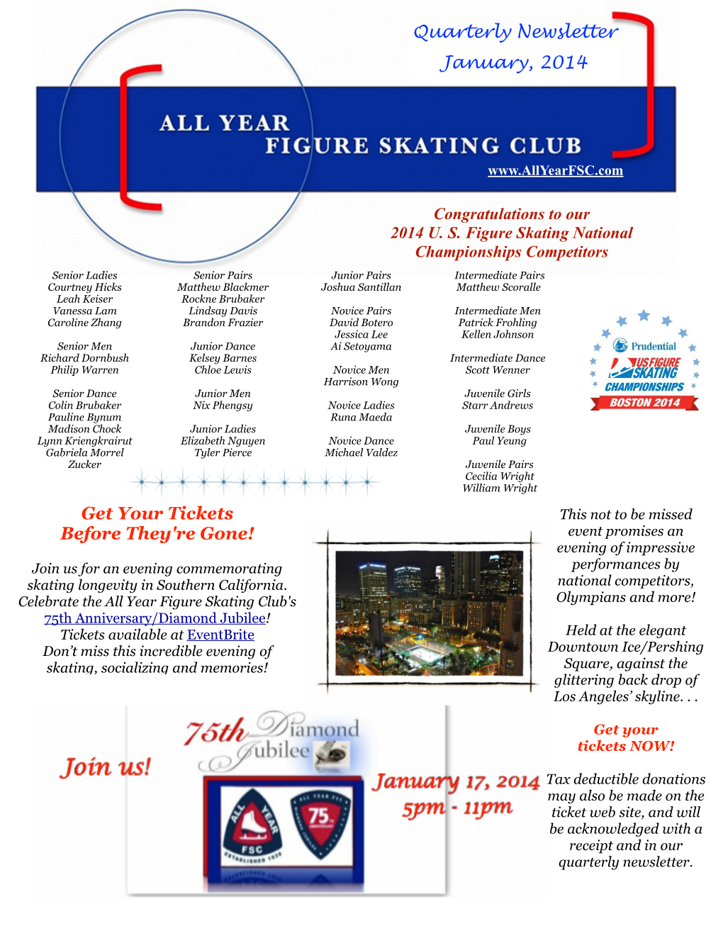 Quarterly Newsletter January, 2014