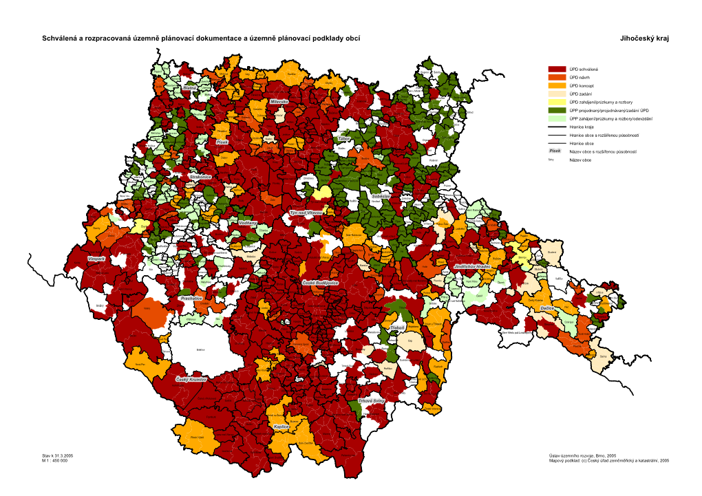 Schválená a Rozpracovaná Územně Plánovací Dokumentace a Územně Plánovací Podklady Obcí Jihočeský Kraj