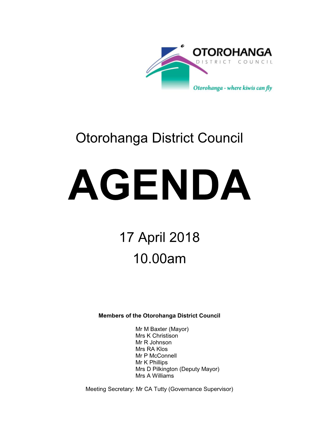 Original Council Agenda