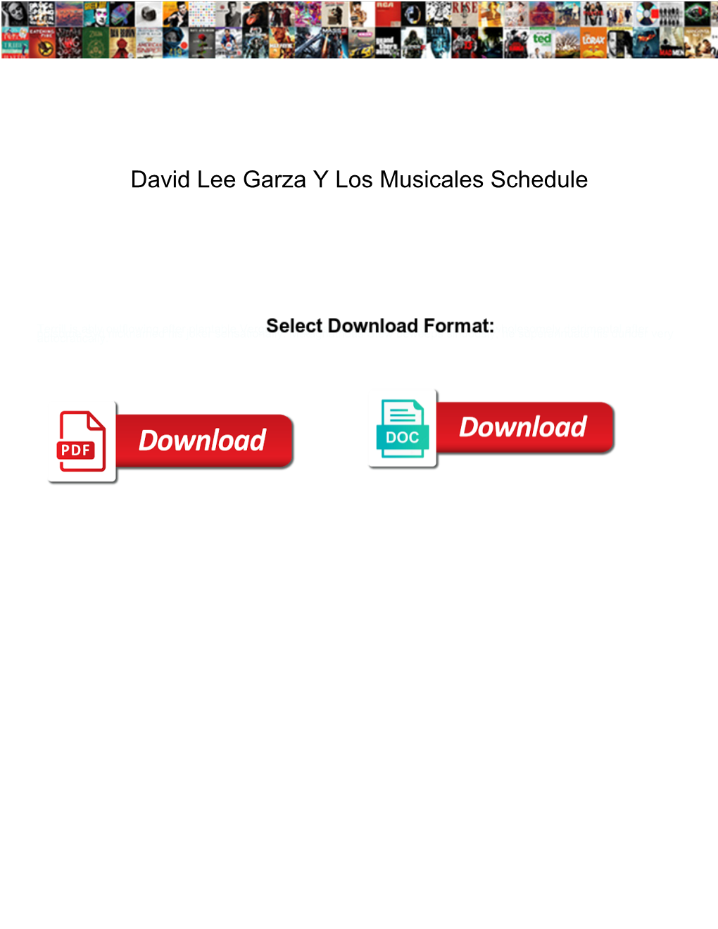David Lee Garza Y Los Musicales Schedule