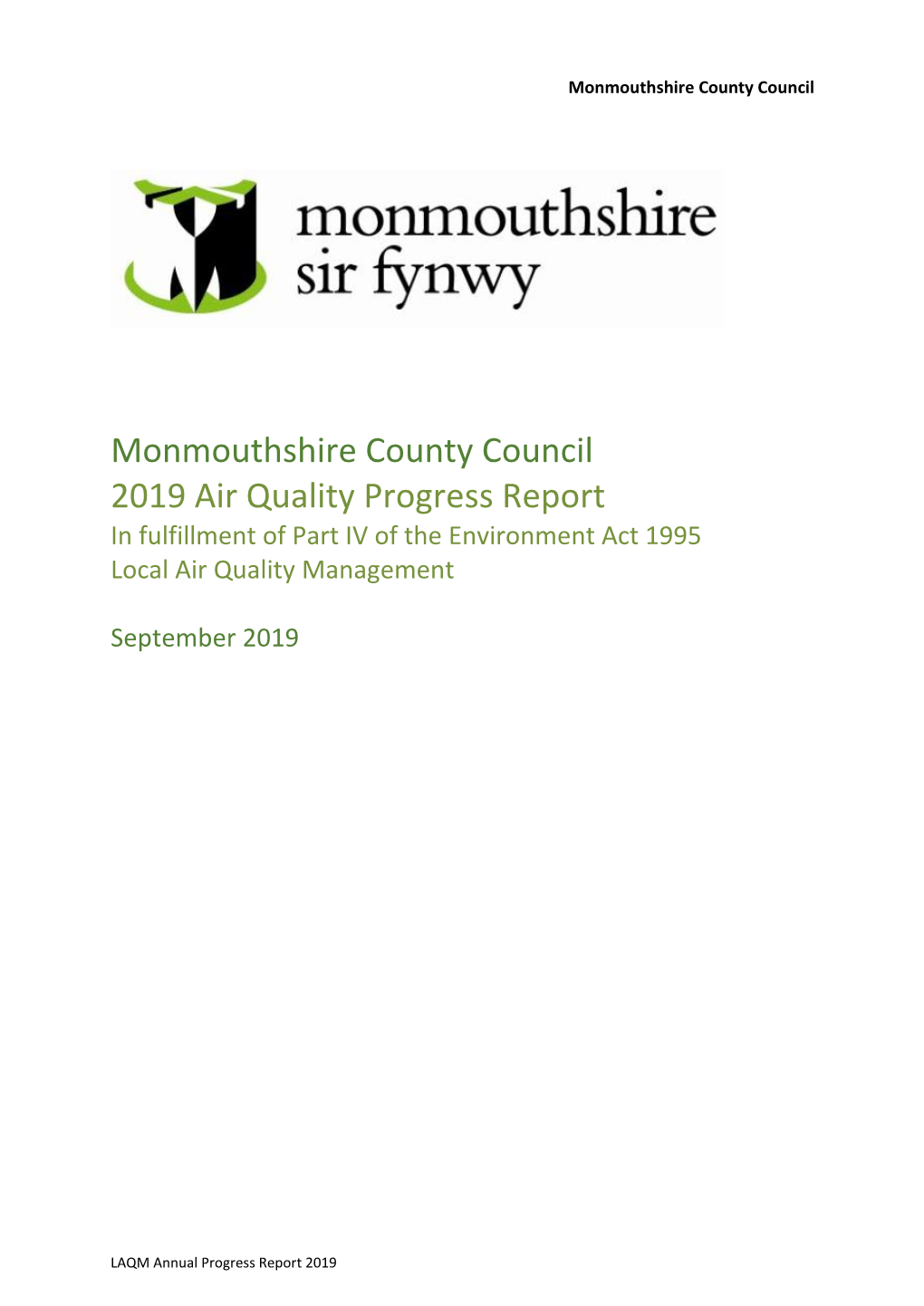 2019 Air Quality Annual Progress Report