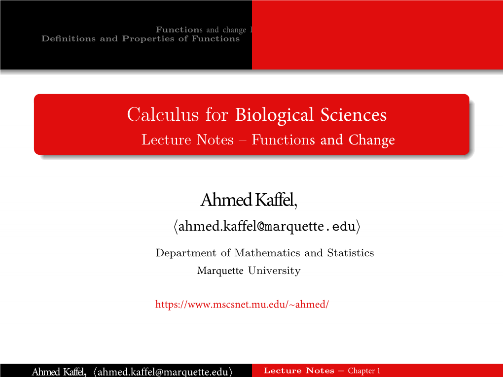 Calculus for the Life Sciences