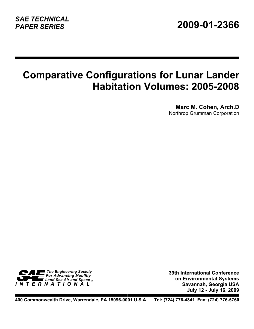 2009-01-2366 Comparative Configurations For