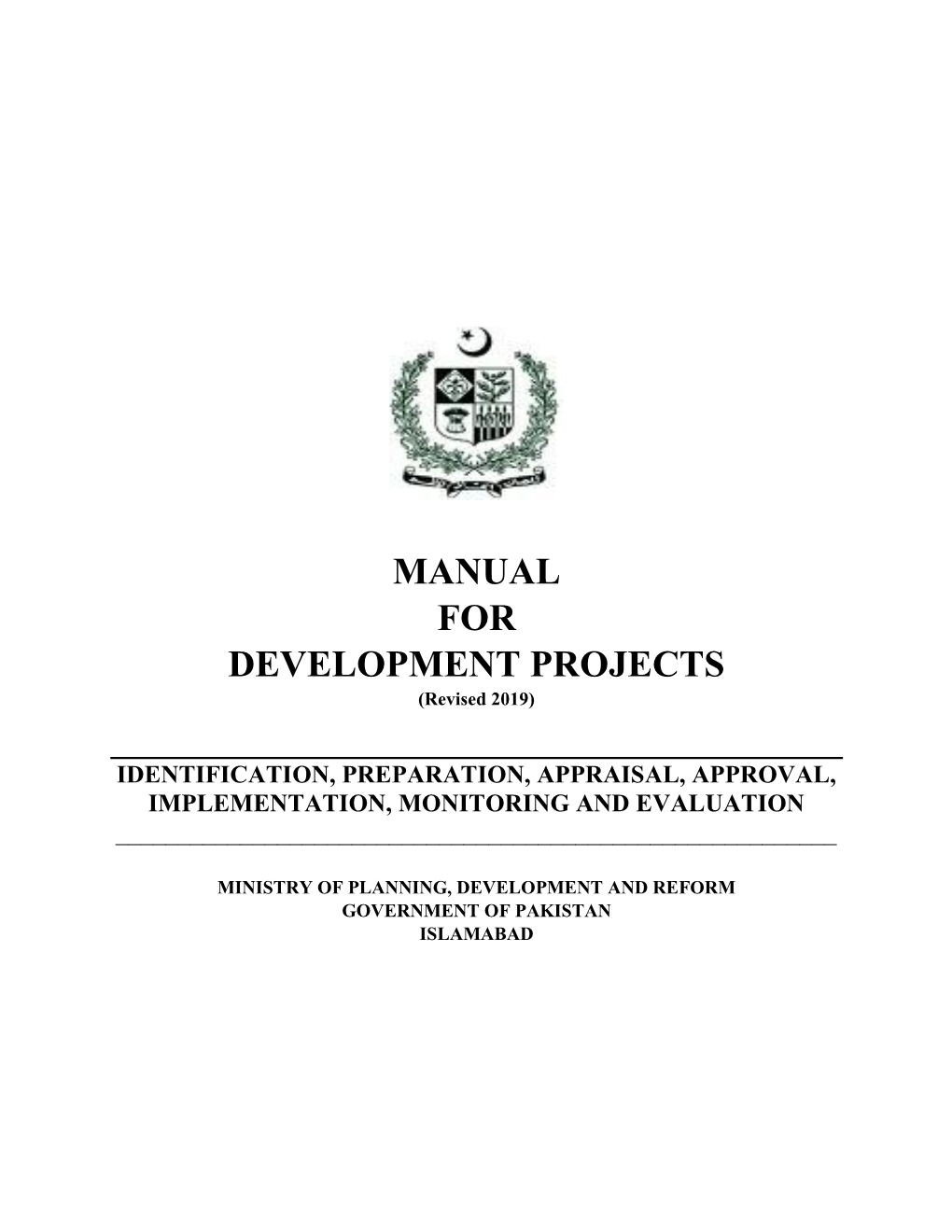 MANUAL for DEVELOPMENT PROJECTS (Revised 2019)