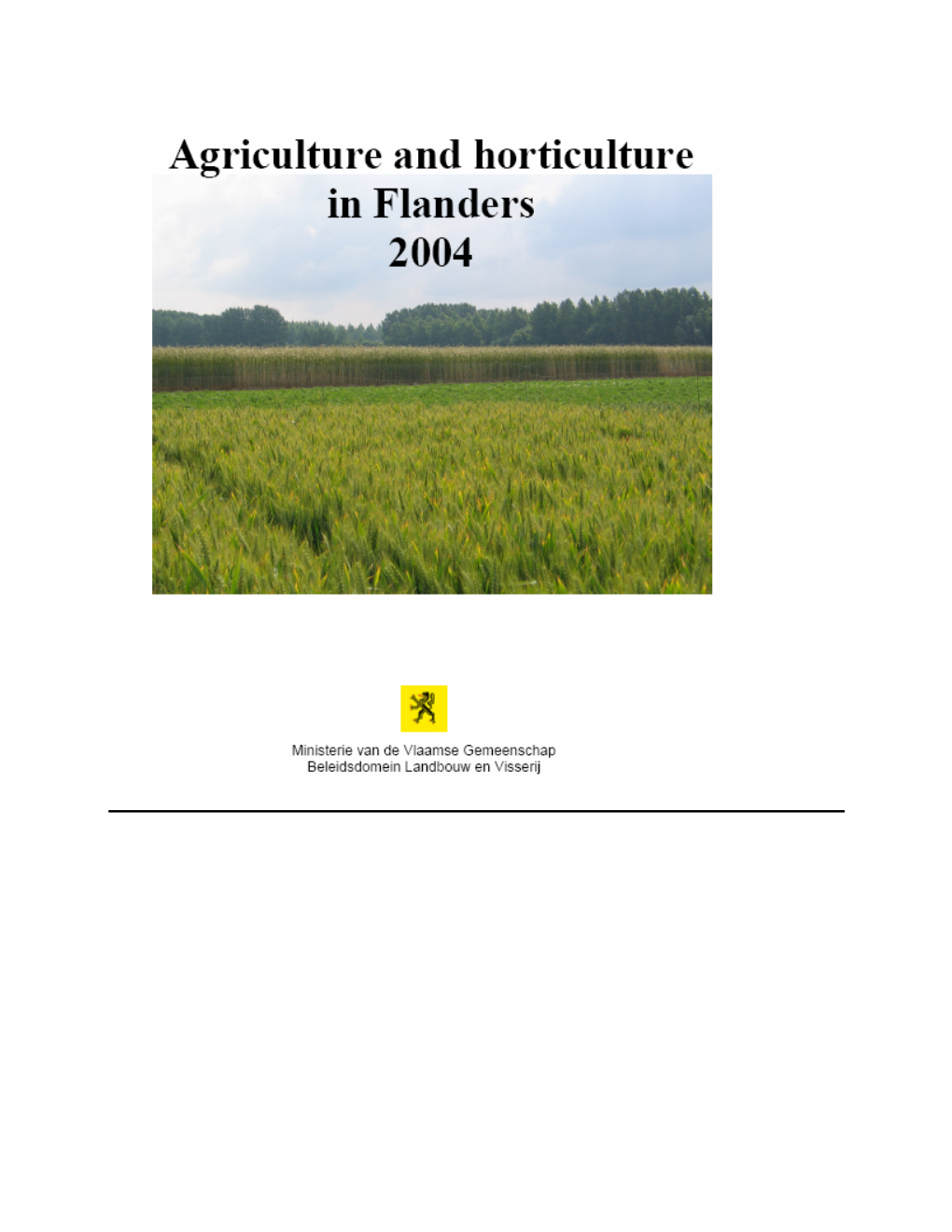 Agriculture and Horticulture in Flanders