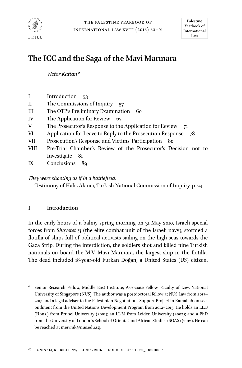 The ICC and the Saga of the Mavi Marmara