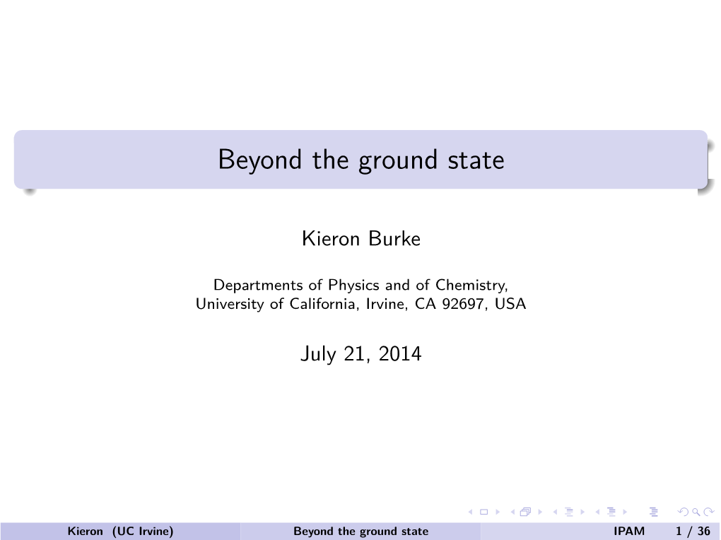 Beyond the Ground State