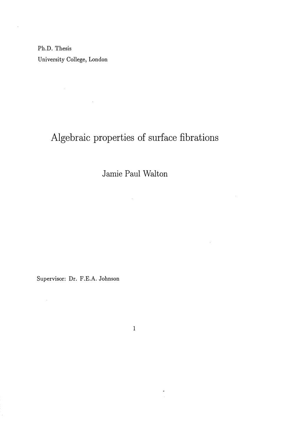 Algebraic Properties of Surface Fibrations