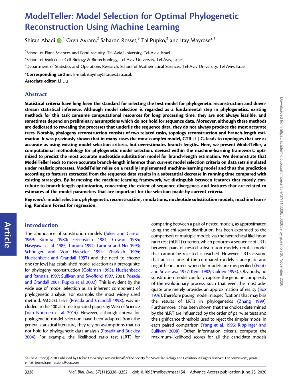 Modelteller: Model Selection for Optimal Phylogenetic