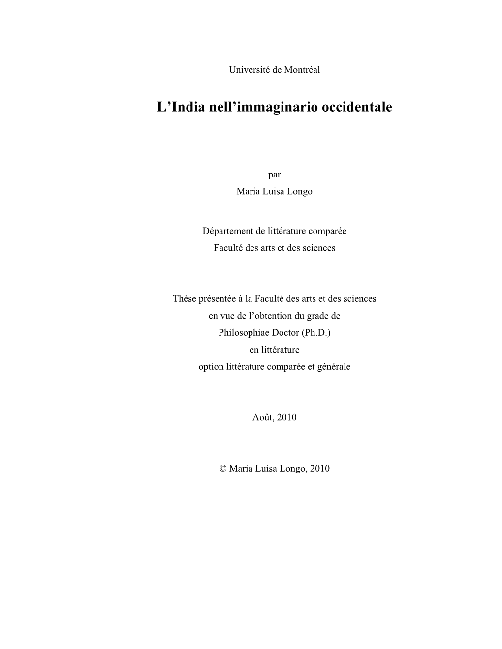 L'india Nell'immaginario Occidentale