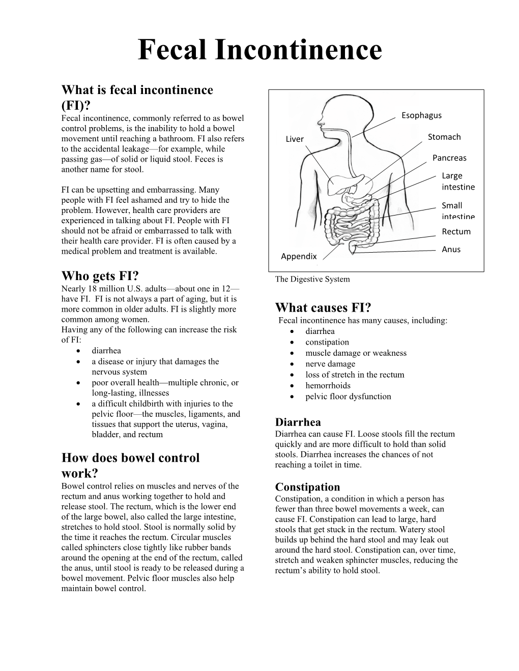 Fecal Incontinence