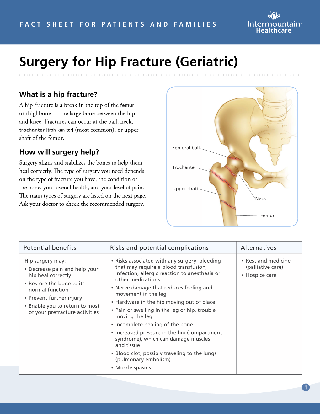 Surgery for Hip Fracture (Geriatric)