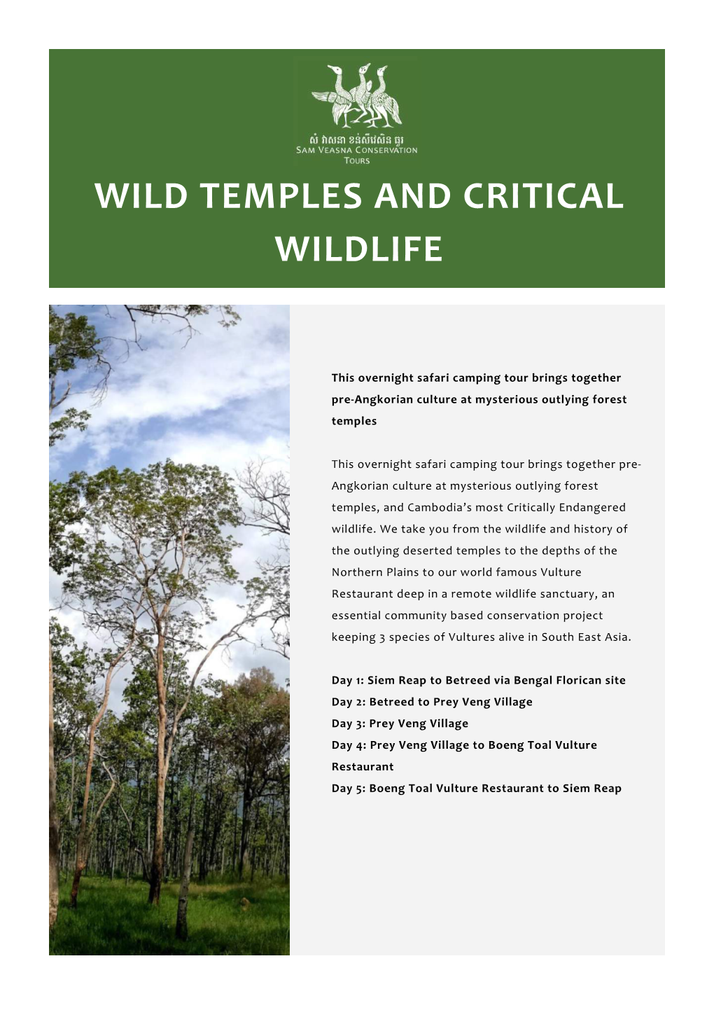 Wild Temples and Critical Wildlife SVC Brochure