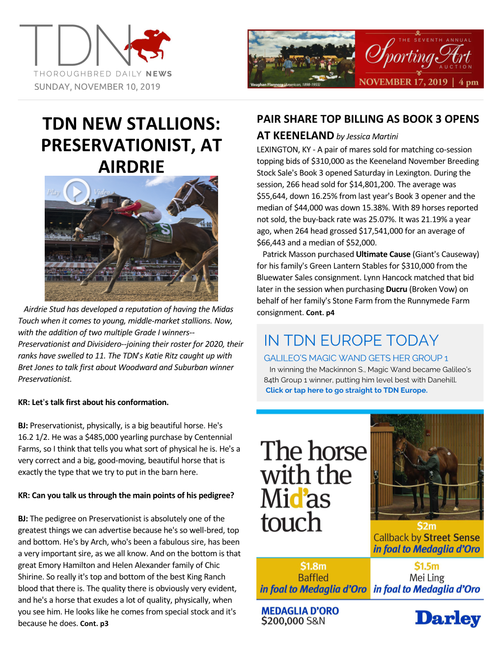 Tdn New Stallions: Preservationist, at Airdrie