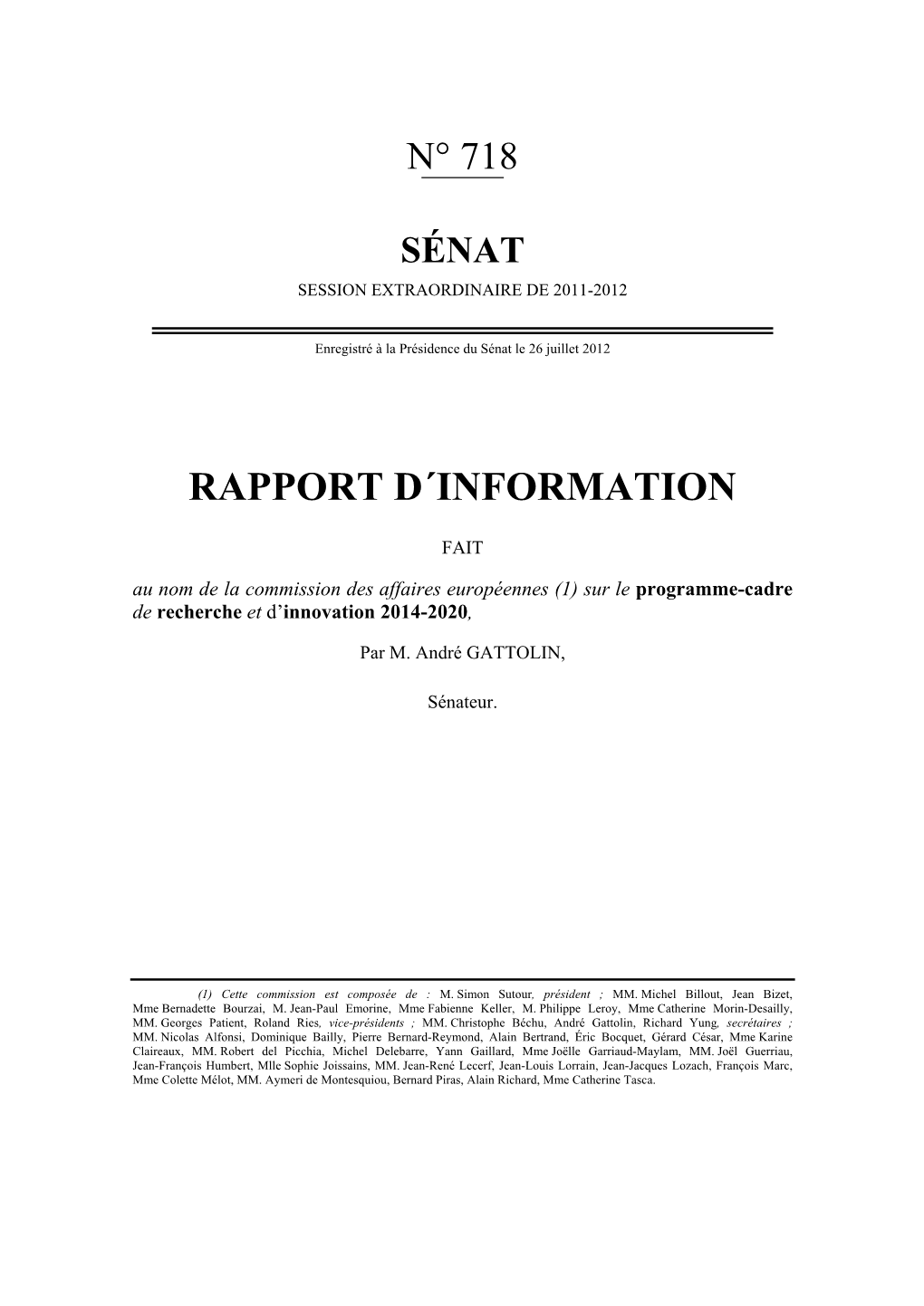 Rapport D´Information