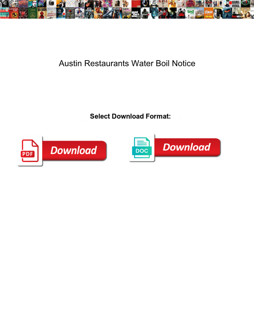 Austin Restaurants Water Boil Notice