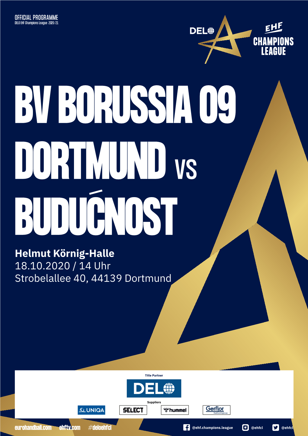 Helmut Körnig-Halle 18.10.2020 / 14 Uhr Strobelallee 40, 44139 Dortmund