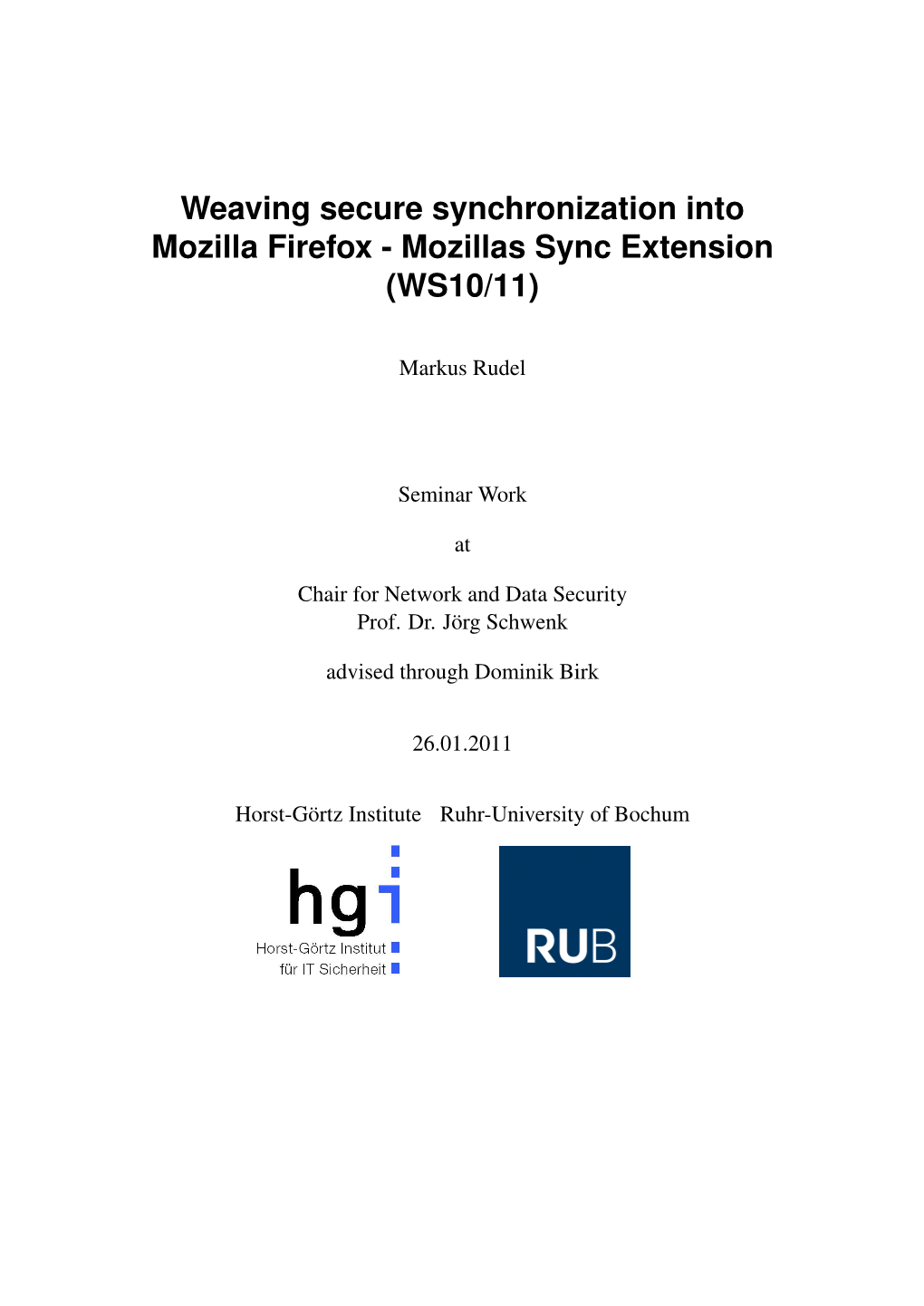 Mozillas Sync Extension (WS10/11)