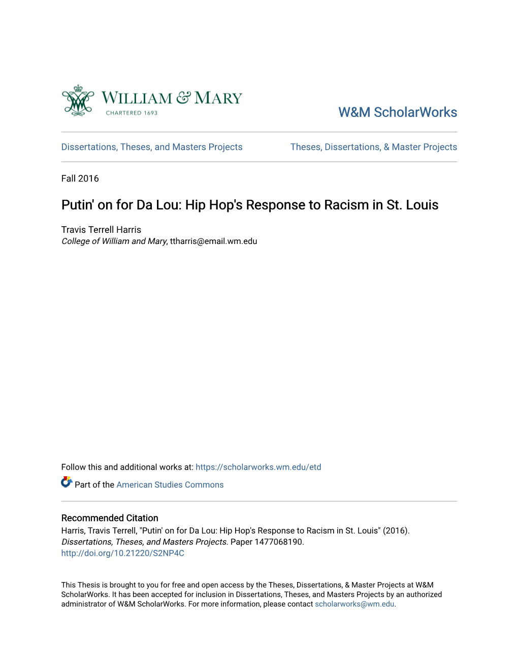 Hip Hop's Response to Racism in St. Louis