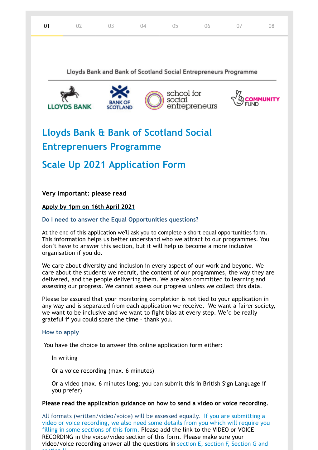 Lloyds Bank & Bank of Scotland Social Entreprenuers Programme