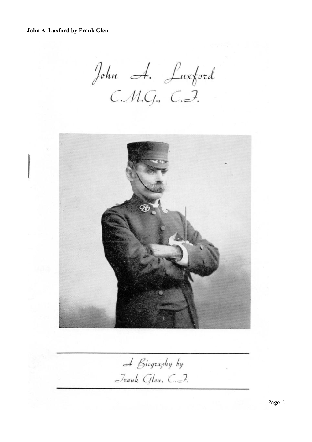 John A. Luxford by Frank Glen Wesley Historical Society (NZ)