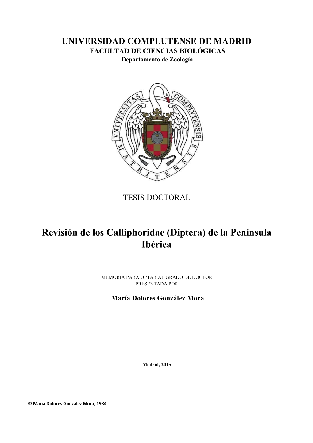 Revisión De Los Calliphoridae (Diptera) De La Península Ibérica
