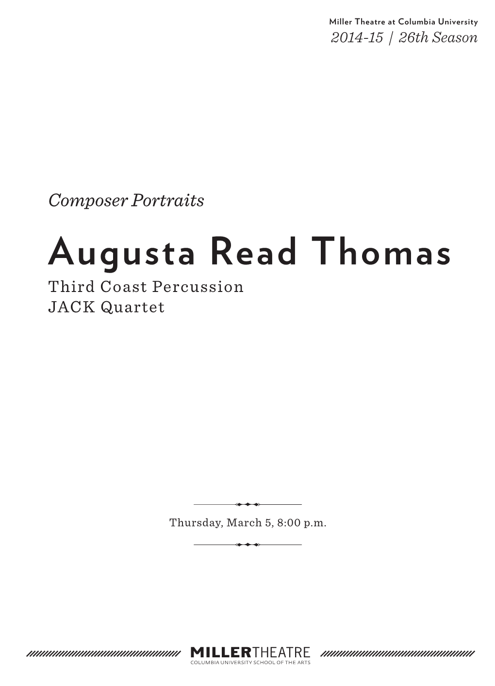 Augusta Read Thomas Third Coast Percussion JACK Quartet