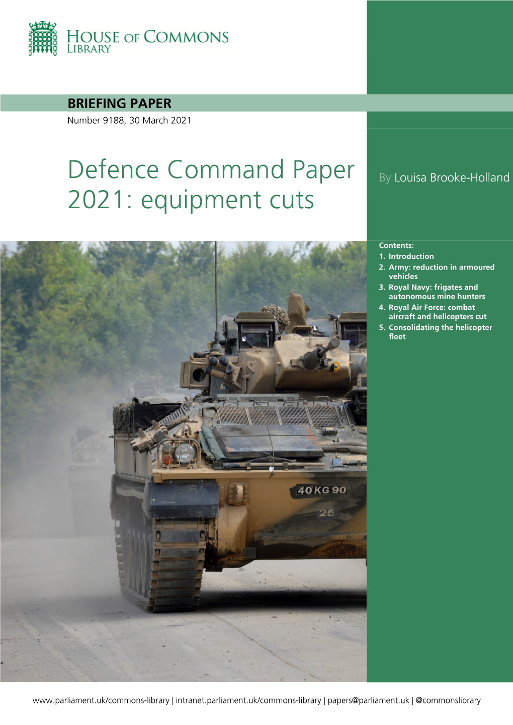 Defence Command Paper 2021: Equipment Cuts