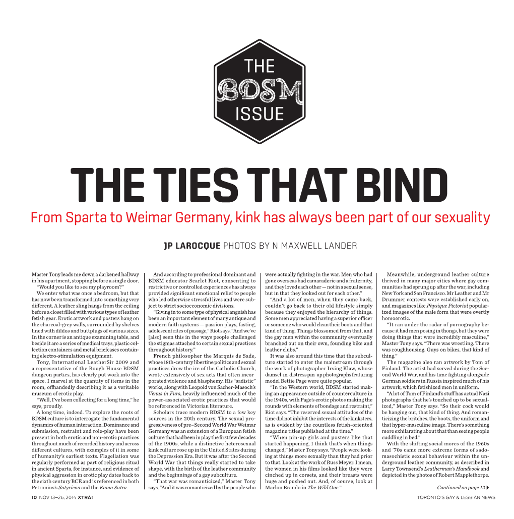 The Ties That Bind Nov 13-26, 2014